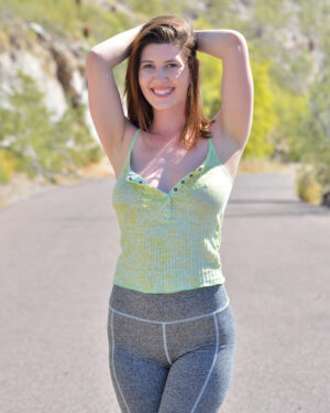 Amber Hahn Running Topless