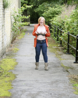 Busty Little Olivia Public Flashing