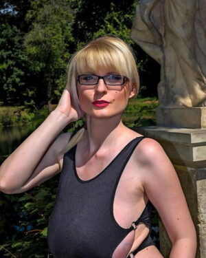Casey Deluxe Black Bodysuit Public Nudity