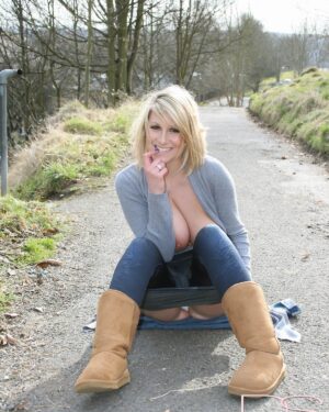 Demi Scott Flashing Outdoors