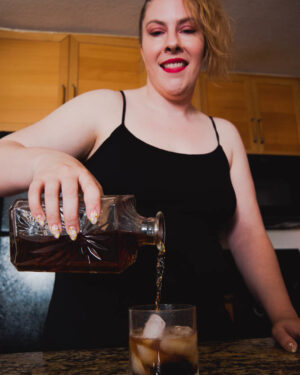 Lana Del Lust Black Dress And Bourbon