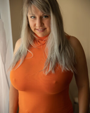 Samanta Lily Orange Turtleneck